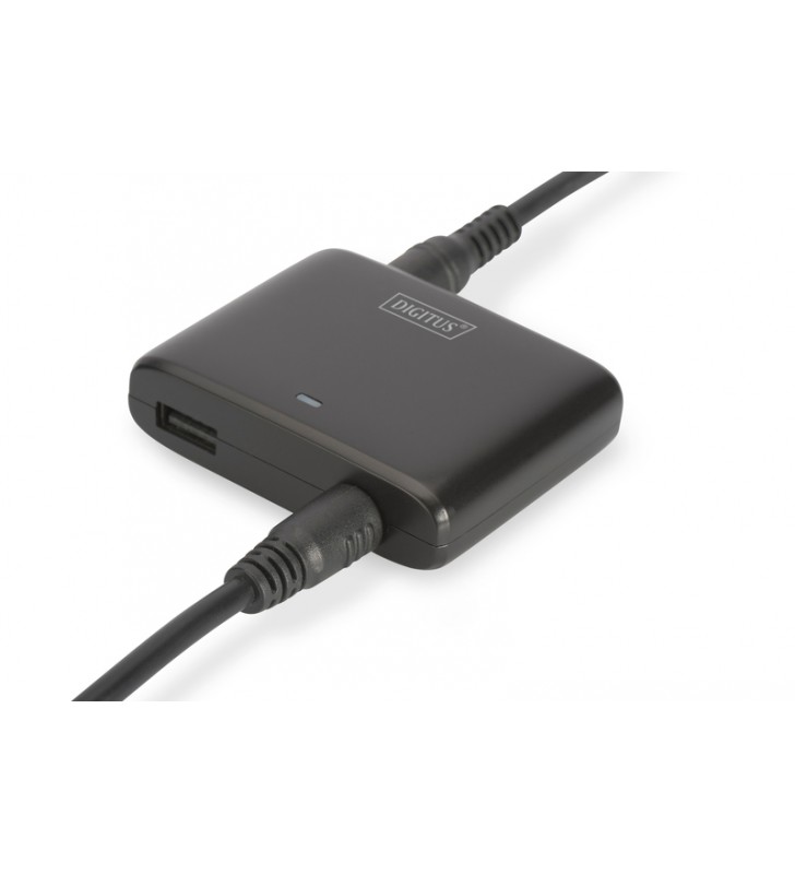 Digitus da-10191 universal car laptop charger, 90w ultraslim, usb port (5v/2.4a),11xtips
