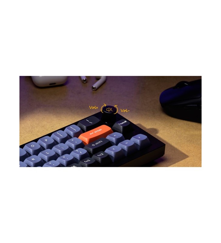 Tastatură pentru jocuri keychron q9 barebone iso buton(albastru, hot-swap, cadru de aluminiu, rgb)