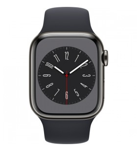 Apple watch series 8, ceas inteligent (grafit, 41 mm, brățară sport, carcasă din oțel inoxidabil, lte)