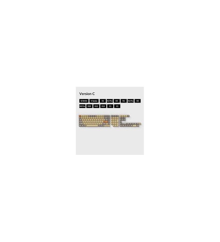 Set complet de taste - gri grâu, tastatură (galben/gri, 137 bucăți, aspect sua (ansi))keychron oem dye-sub pbt