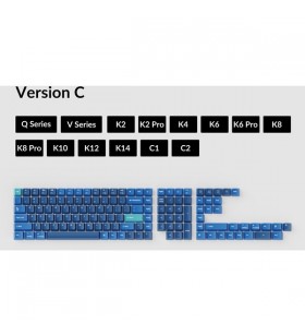 Set complet de tastaturi - ocean, tastatură (albastru închis/albastru deschis, 137 bucăți, aspect sua (ansi))keychron oem dye-sub pbt