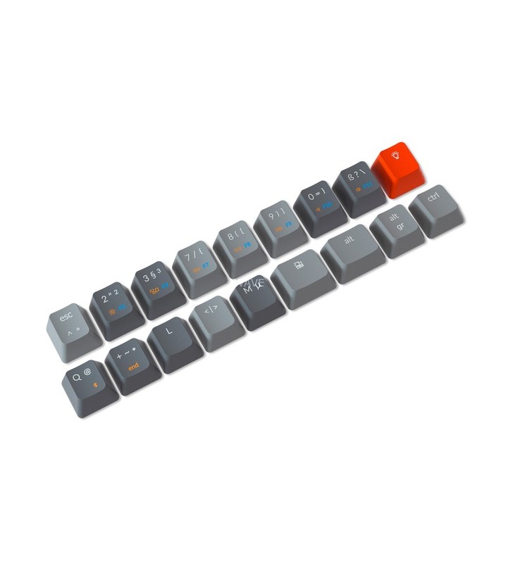 Tastatură pentru jocuri keychron k6 (negru/gri, aspect de, roșu gateron, înlocuire la cald, cadru din aluminiu, rgb)