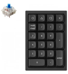 Keychron q0, tastatură numerică (negru, gateron g pro blue, hot-swap, cadru din aluminiu, rgb)