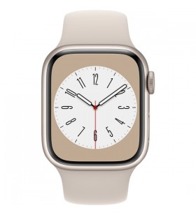 Apple watch series 8, ceas inteligent (șampanie, 41 mm, curea sport, carcasă din aluminiu, lte)