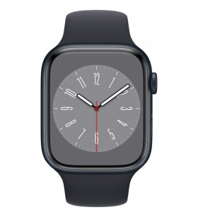 Apple watch series 8, ceas inteligent (albastru miezul nopții, 45 mm, brățară sport, carcasă din aluminiu, lte)