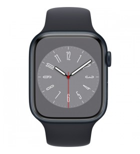 Apple watch series 8, ceas inteligent (albastru miezul nopții, 45 mm, bandă sport, carcasă din aluminiu)