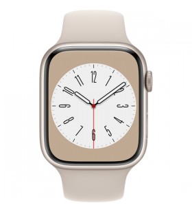 Apple watch series 8, ceas inteligent (șampanie, 45 mm, curea sport, carcasă din aluminiu)