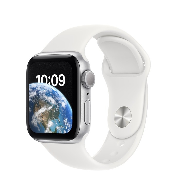 Apple watch se (2022), ceas inteligent (argint, 40 mm, brățară sport, carcasă din aluminiu)