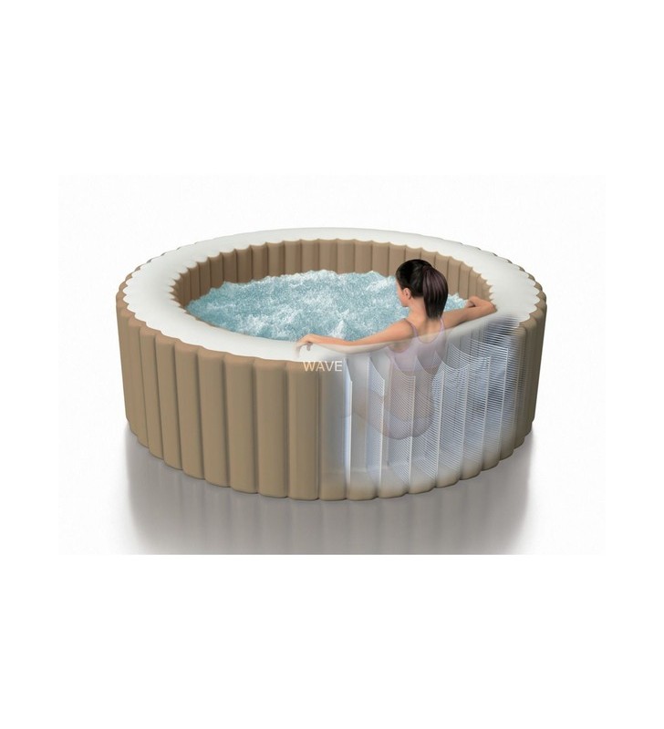 Intex pure spa 77" - masaj cu bule ø 196 x 71cm, piscina (maro, cu sistem de protecție împotriva calcarului)