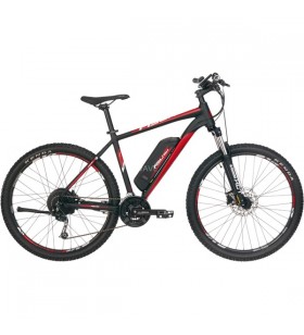 Bicicleta fischer montis em1726 (2022), pedelec (negru (mat)/roșu, cadru de 48 cm, 27,5")