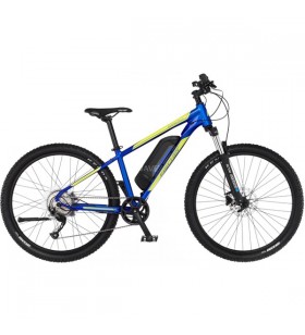 Bicicleta fischer montis 2.1 junior (2022), pedelec (albastru (lucioasă)/galben, cadru de 38 cm, 27,5")