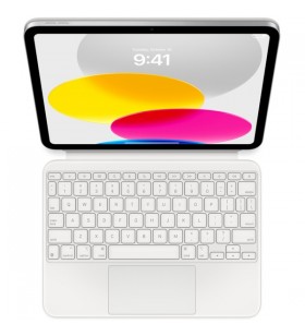 Apple magic keyboard folio pentru ipad (a 10-a generație), tastatură (alb, aspect sua, mecanism foarfecă)