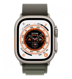 Apple watch ultra, ceas inteligent (verde, 49 mm, buclă alpină, carcasă din titan, celulară)
