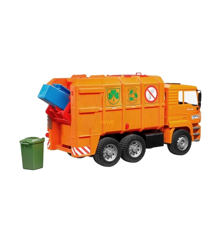Bruder man tga camion de gunoi, model de vehicul (portocale) fratilor