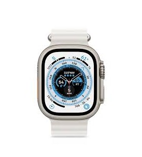 Apple watch ultra, ceas inteligent (alb, 49 mm, brățară ocean, carcasă din titan, celular)