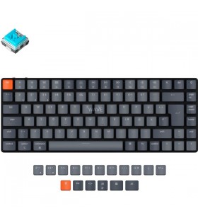 Tastatură pentru jocuri keychron k3 versiunea 2 (negru/gri, aspect de, keychron low profile optical blue, hot-swap, cadru din aluminiu)