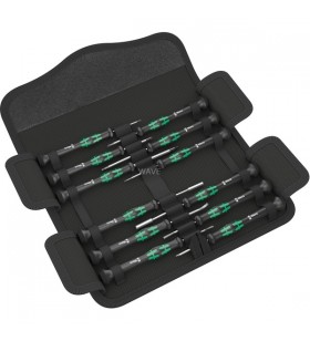 Set de șurubelnițe pentru electronice wera kraftform kompakt micro 12 esd 1 (negru/verde, 12 bucăți)
