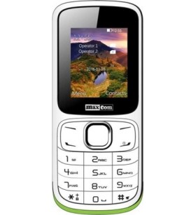 Telefon maxcom, cu butoane,  cartela orange, white/green "mm129"