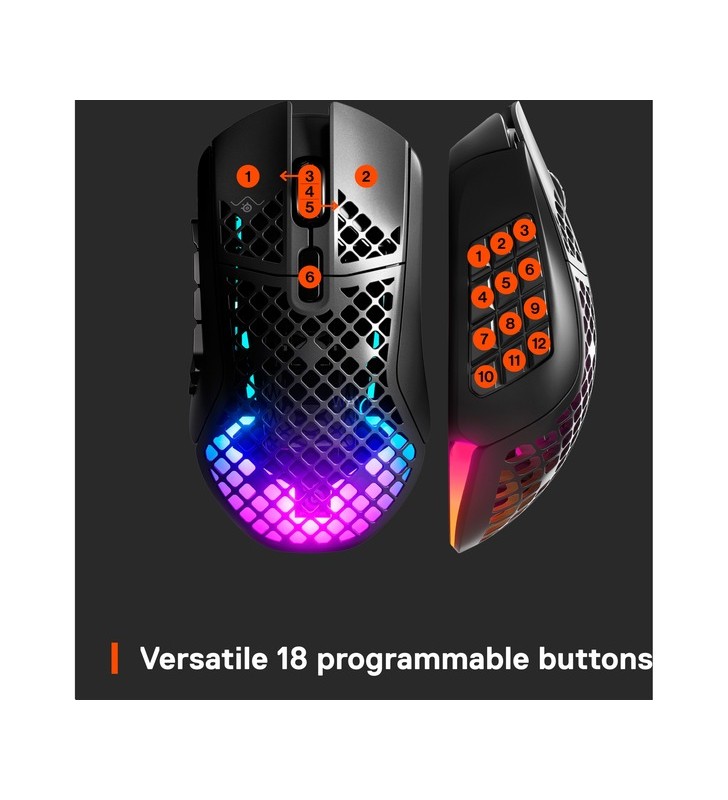 Mouse de gaming fără fir steelseries aerox 9 (negru)