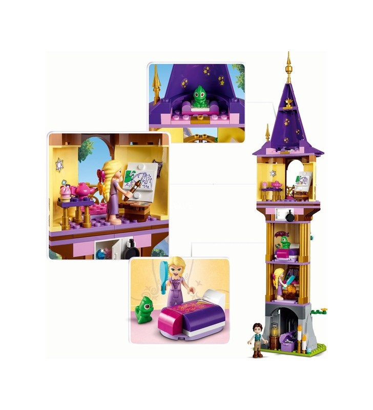 Lego 43187 jucărie de construcție turnul prințesei disney rapunzel
