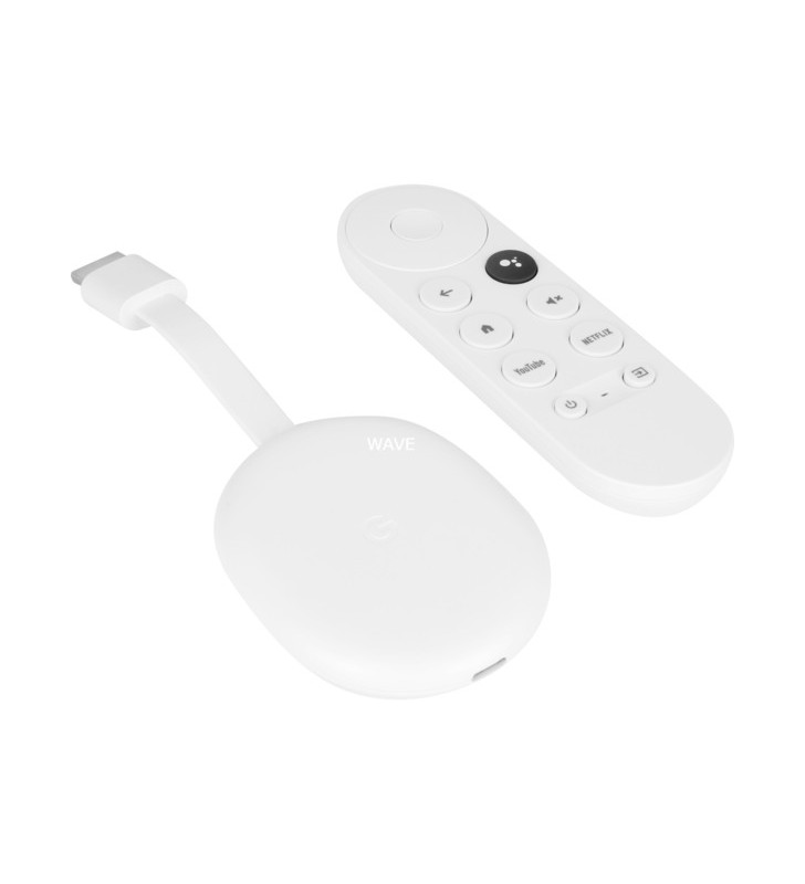 Google chromecast cu google tv (hd), player media (alb)