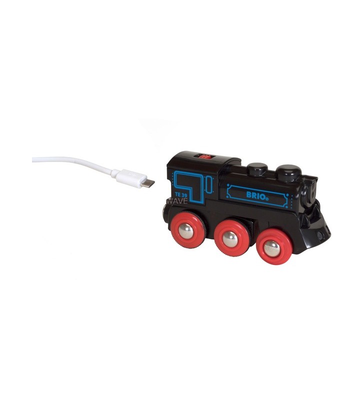 Brio world black locomotivă cu baterie cu micro usb, vehicul de jucărie (negru)