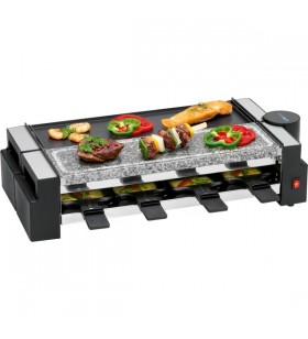 Gratar clatronic raclette cu piatra fierbinte rg 3678 (negru argintiu)