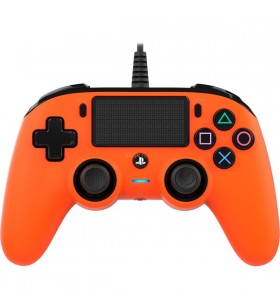 Controler compact cu fir nacon, gamepad (portocaliu/negru, playstation 4, pc)