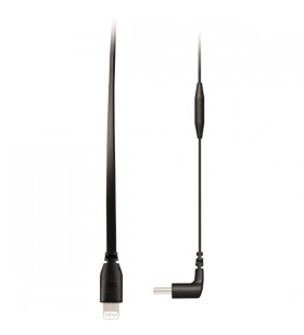 Cablu adaptor usb rode microphones, conector usb-c 90°- conector lightning (negru, 30 cm)
