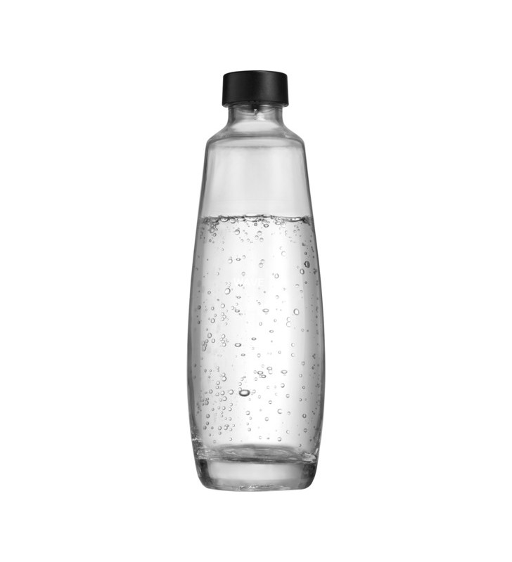 Sticla de sticla sodastream duo, 1 litru, pachet 2, ulcior (transparent/negru, pentru barbotatoare duo)