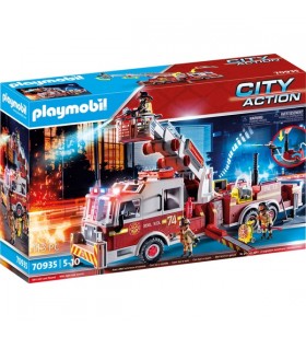 Playmobil 70935 vehicul cu mașină de pompieri city action: jucărie de construcție cu scară turn din sua