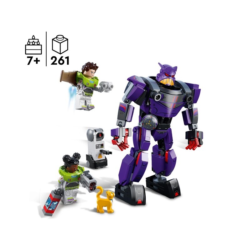 Lego 76831 duelul lui disney și pixar în anul lumină cu jucărie de construcție zurg (jucărie spațială care poate fi construită, include figurina de acțiune mecanică și minifigurina buzz)