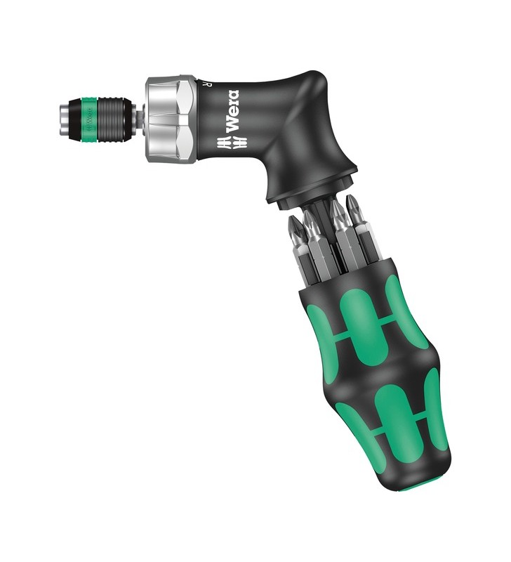 Wera kraftform compact pistol ra, șurubelniță 1/4". (negru/verde, inclusiv mâner de conectare cu funcție de clichet)