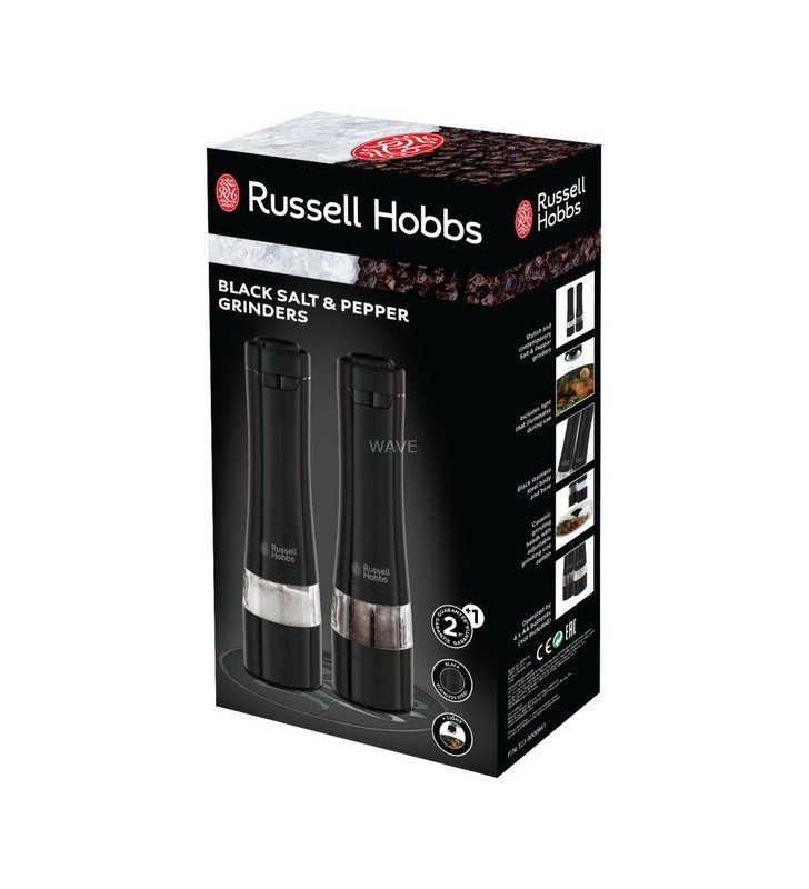 Russell hobbs salt & pepper mill black 28010-56, moara de piper/sare (negru)