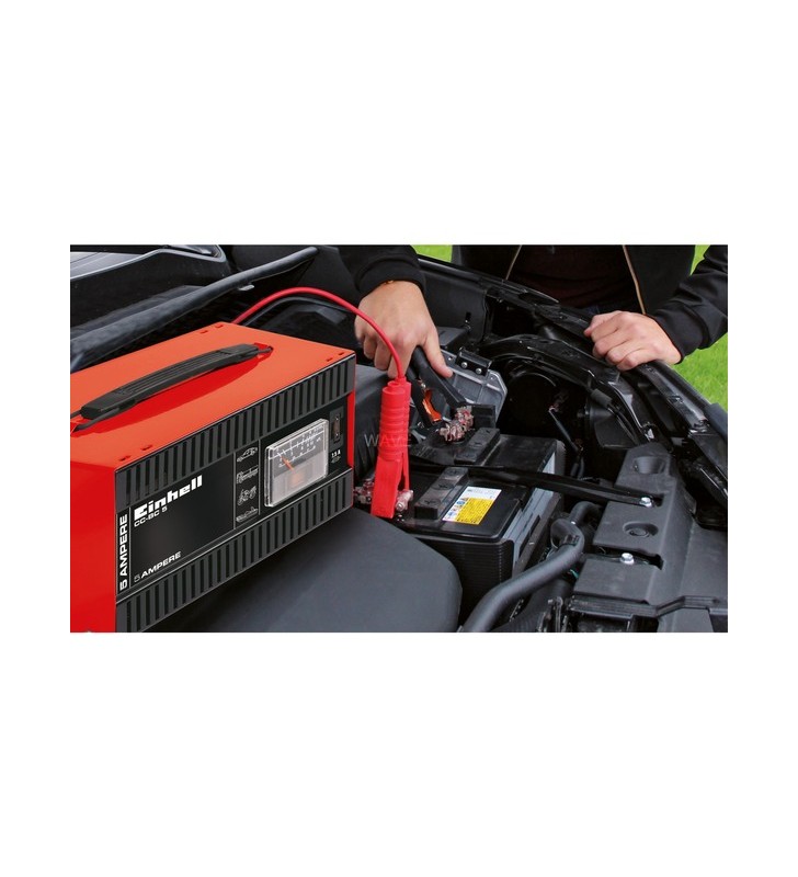 Încărcător de baterii einhell cc-bc 5 (roșu/negru, pentru bateriile auto și motocicletei)