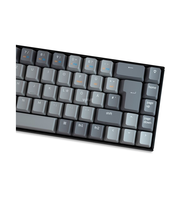 Keychron k6, tastatură pentru jocuri (negru/gri, aspect de, gateron brown, schimb la cald)