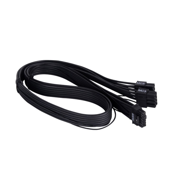 Cablu adaptor pcie silverstone 12vhpwr sst-pp14-eps (negru, 0,55 metri)