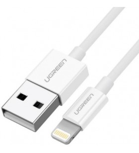 Ugreen cable usb 2.0 a lightning 2m, 5v/2.4a iphone 7 / 7plus / 6s/ 6 / 6 plus, iphone 5s/5c/5, ipad mini/mini 2, ipad 1 m alb