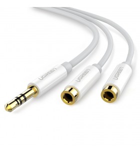Ugreen 10739 cablu audio 0,25 m 3.5mm 2 x 3.5mm alb
