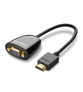 Ugreen 40253 adaptor pentru cabluri video 0,25 m hdmi tip a (standard) vga (d-sub) negru