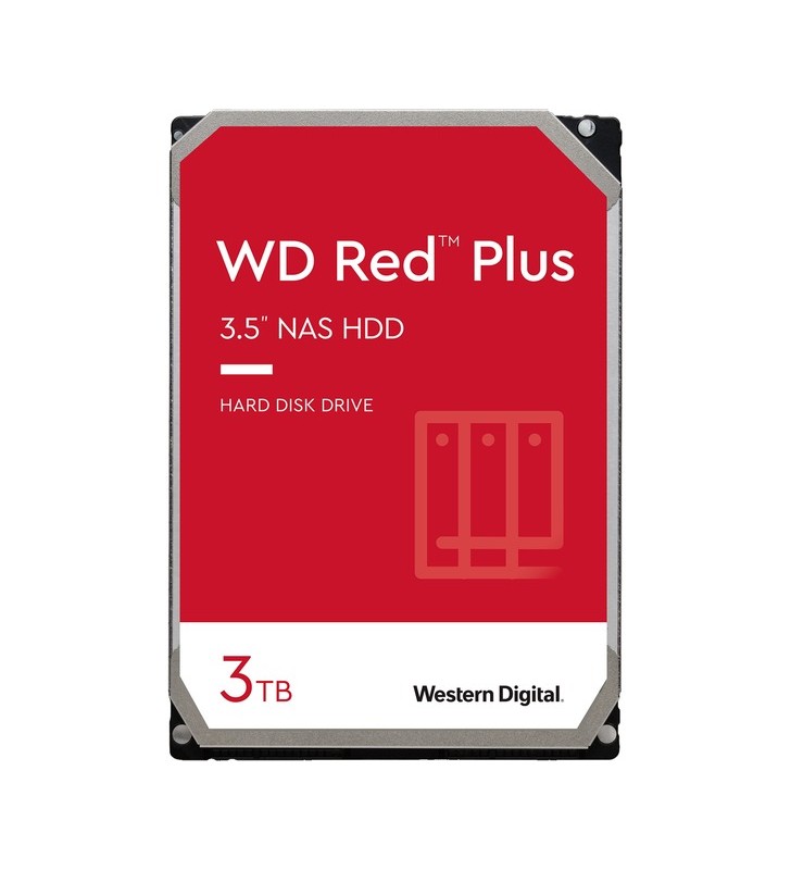 Hard disk wd red plus nas de 3 tb (sata 6gb/s, 3,5", 24/7)
