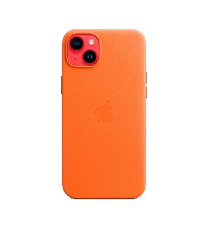 Husă din piele apple cu magsafe, husă pentru telefon mobil (portocaliu, iphone 14 plus)