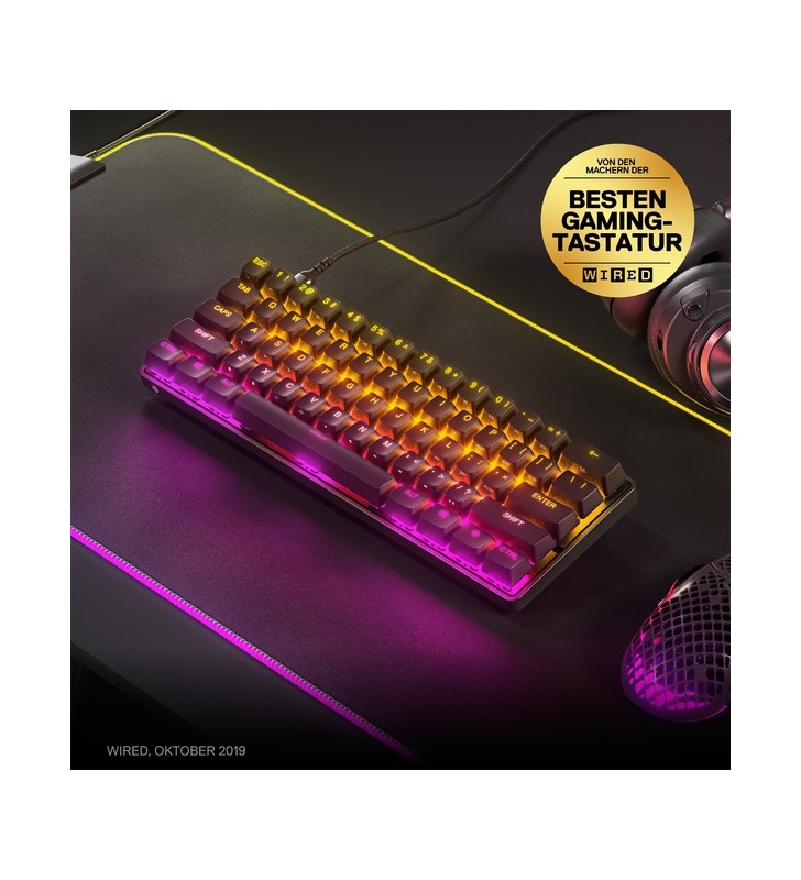 Tastatură pentru jocuri steelseries apex 9 mini (negru, aspect de, steelseries optipoint)