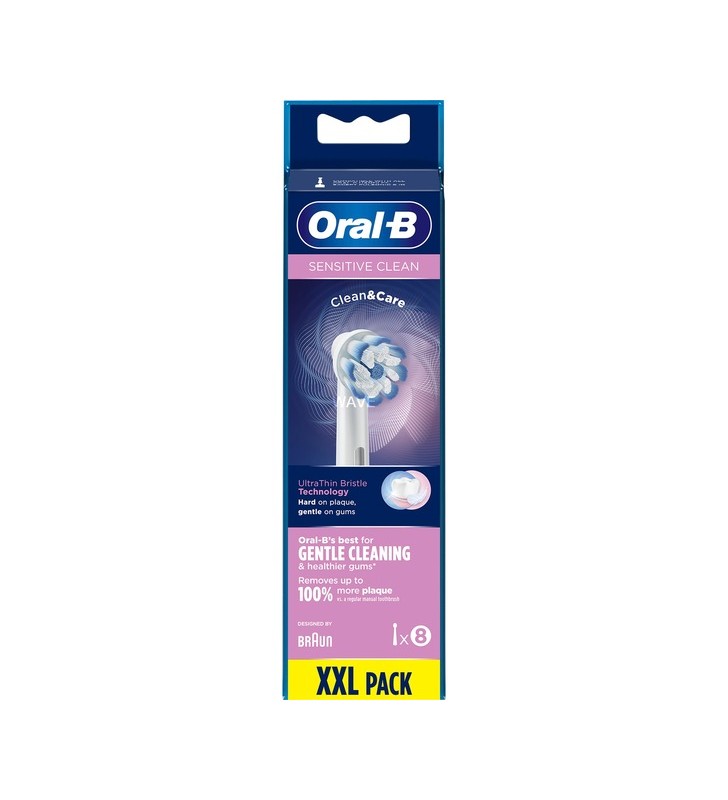 Braun oral-b sensitive clean 8 capete de perie (ambalaj alb, fără frustrare)