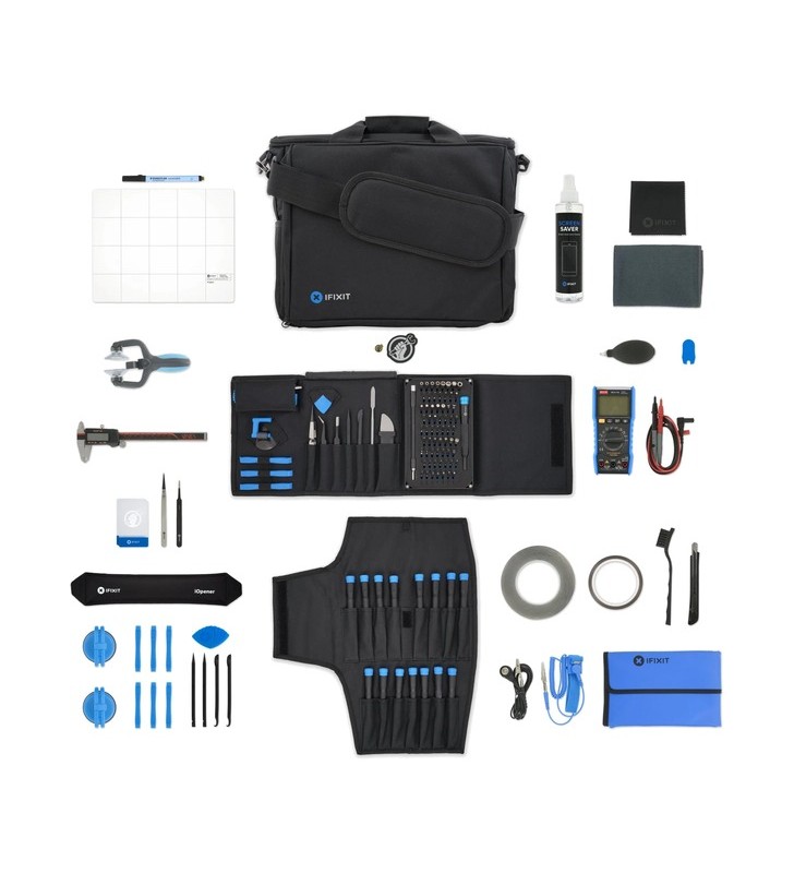 Set de instrumente ifixit repair business toolkit 134 piese (negru/albastru, pentru reparații electronice)