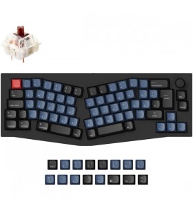 Buton keychron q8, tastatură pentru jocuri (negru/albastru-gri, aspect de, gateron g pro brown, aspect alice, hot-swap, cadru de aluminiu, rgb)