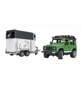 Bruder land rover defender with horse trailer, model vehicle