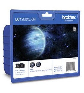Brother lc-1280xlbkbp2dr cartușe cu cerneală original negru 2 buc.