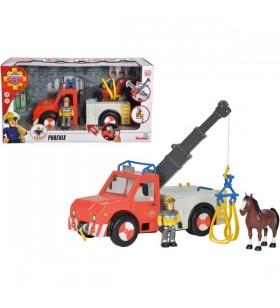 Pompierul simba sam phoenix cu figurină și mașină de jucărie cu cal