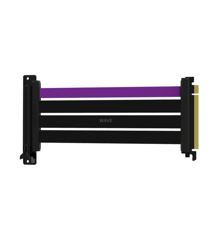 Cooler master riser cable pcie 4.0 x16, cablu prelungitor (negru/violet, 20 cm)